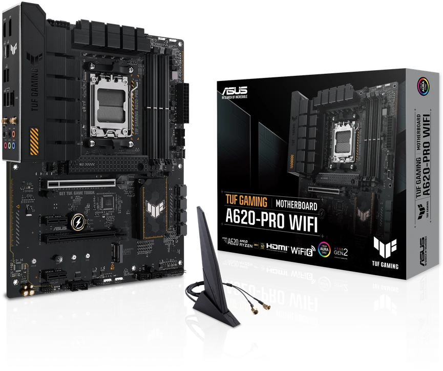 ASUS TUF Gaming A620-PRO WIFI, AMD A620 pagrindinė plokštė, AM5 lizdas, DDR5