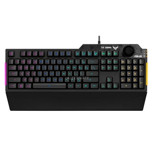 Klaviatūra Asus TUF K1 Spill-resistance up to 300ml/Вedicated volume knob/Programmable keys/On-the-fly macro recording/Onboard memory