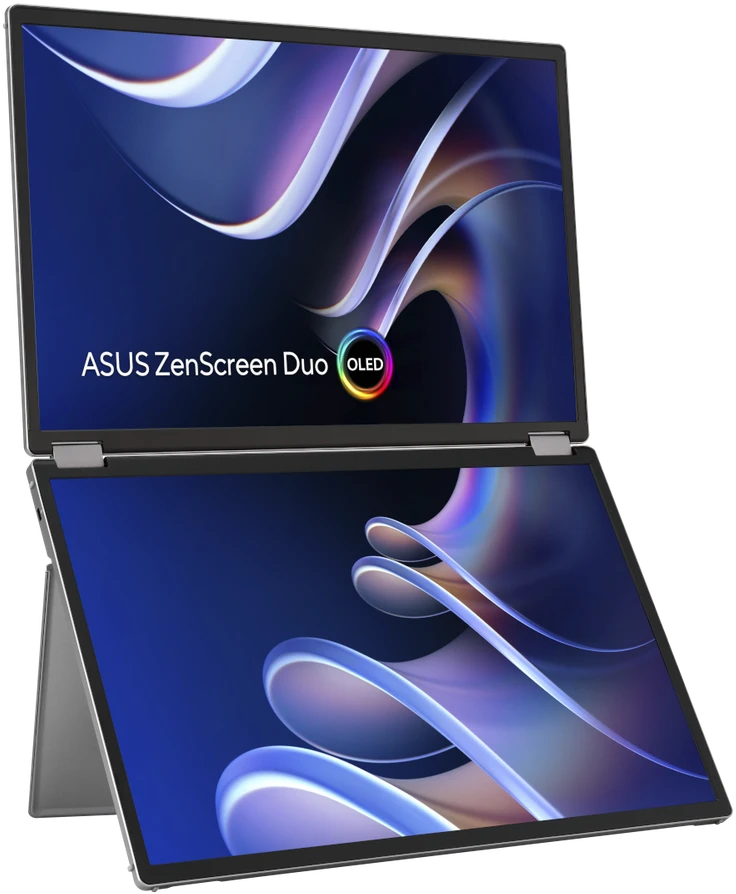 Monitorius ASUS ZenScreen Duo OLED MQ149CD 14 colių OLED WUXGA 16:10 60Hz 400cd/m2 1ms MiniHDMI 2xUSB-C USB šakotuvas: 4xUSB 3.2 G1 Type-A