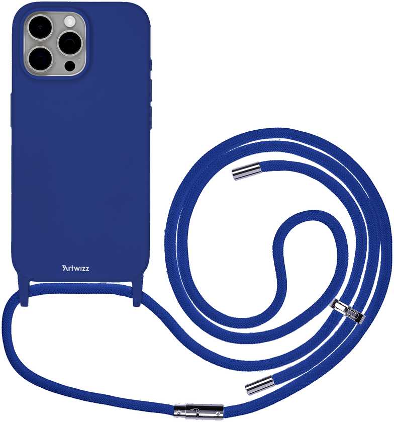 Atminties kortelė „Artwizz HangOn“ silikoninis dėklas + įkrovimas iPhone 15 Pro Max - karališkos mėlynos spalvos