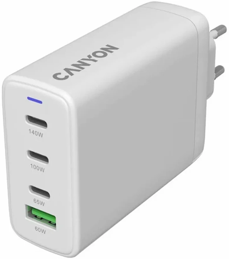 CANYON įkroviklis CU140ACC GaN 150W 3xPD 1xQC EU Baltas