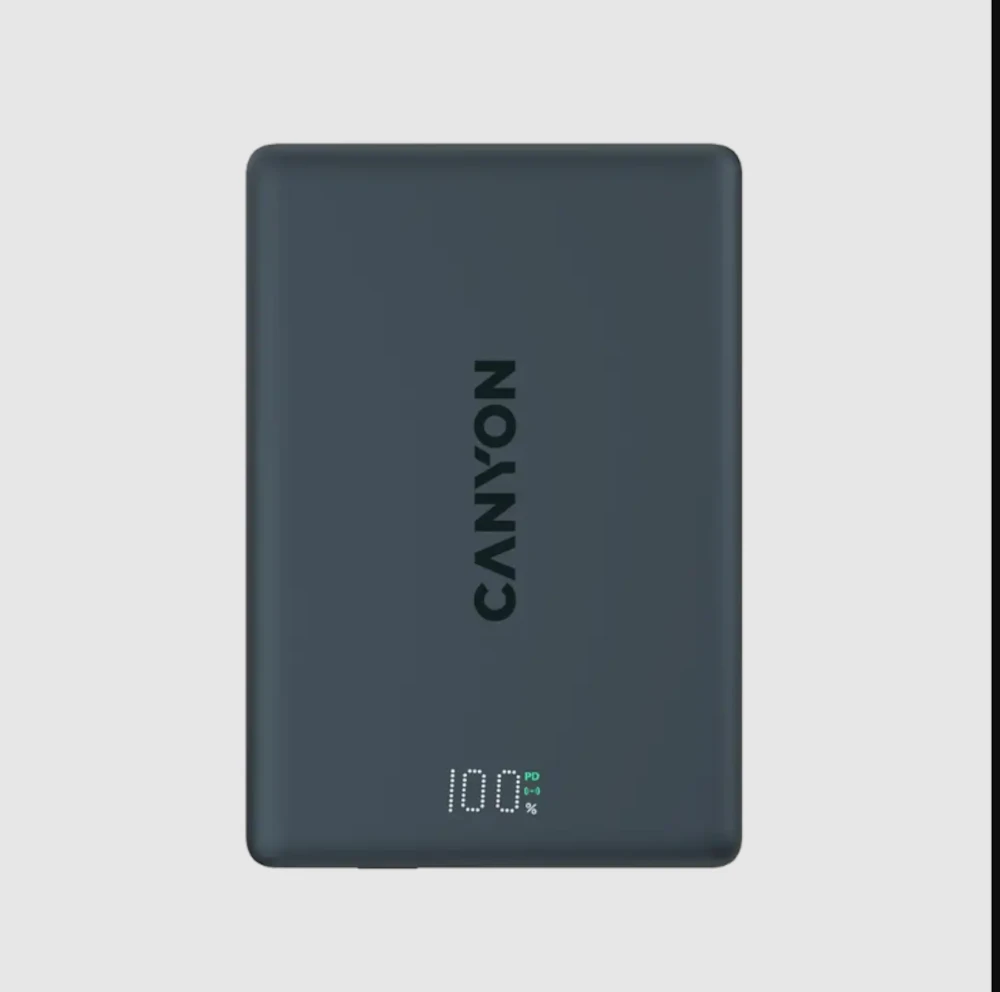 CANYON magnetic power bank OnPower 500 PD20W 5000mAh Aliuminio Interstellar Juodas