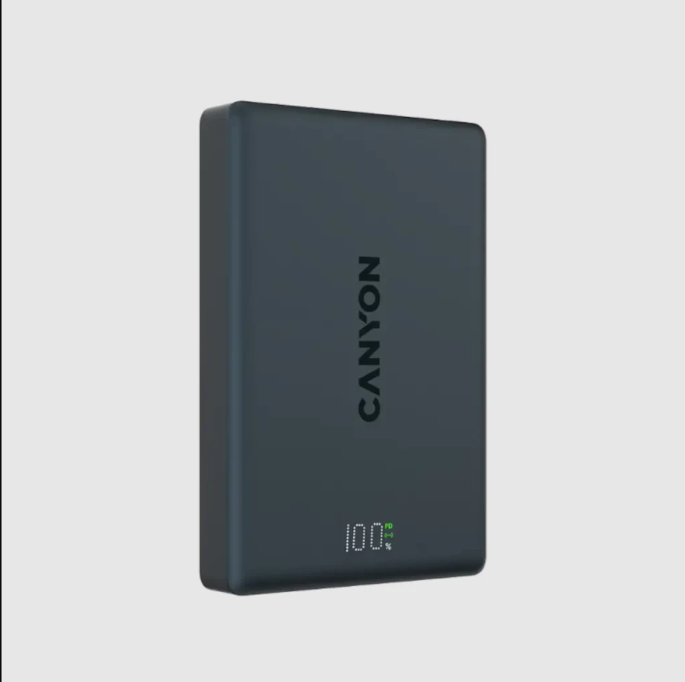 CANYON magnetic power bank OnPower 511 PD20W 10000mAh Aliuminio Interstellar Juodas