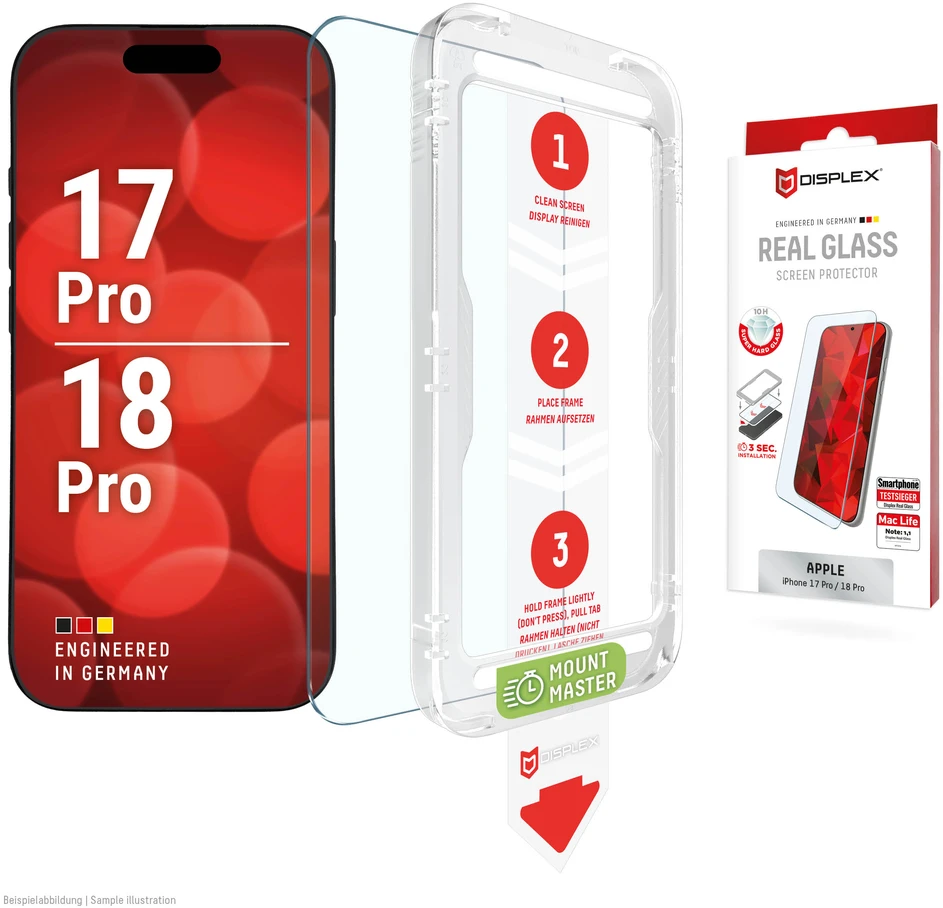 Apple iPhone 17 Pro/18 Pro ekrano stiklas MM nuo Displex, skaidrus