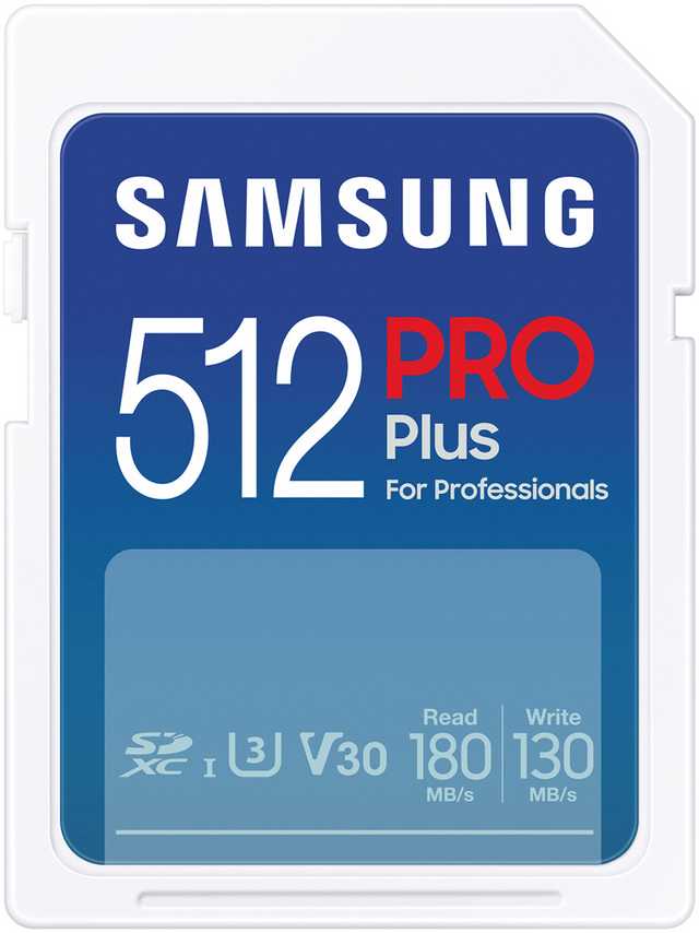 Atminties kortelė Samsung PRO Plus SDXC 512GB UHS-I U3 [Rašyti 130MB/s Skaityti 180MB/s] v 2023