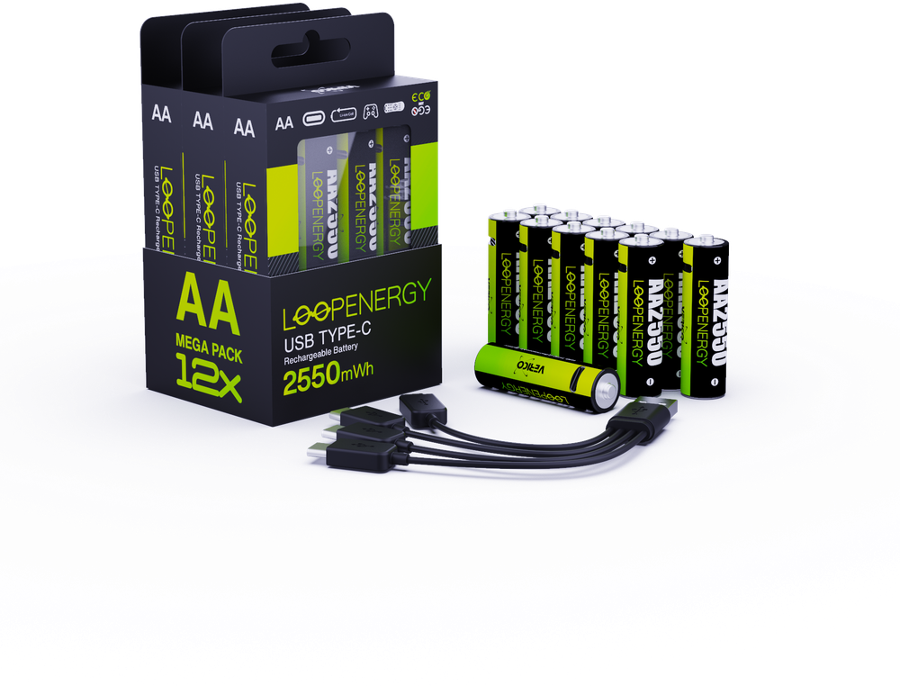 Verico AA LoopEnergy 2250 2550mWh/Baltas/USB-C 12Pa