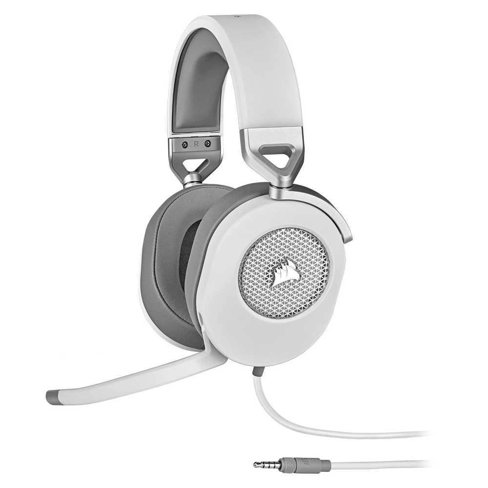 Corsair HS65 erdvinio garso ausinės, Su laidu, Baltos