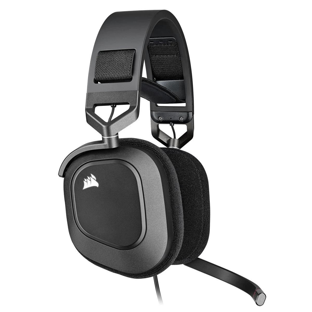 Žaidimų ausinės Corsair HS80 RGB Carbon, Juodos