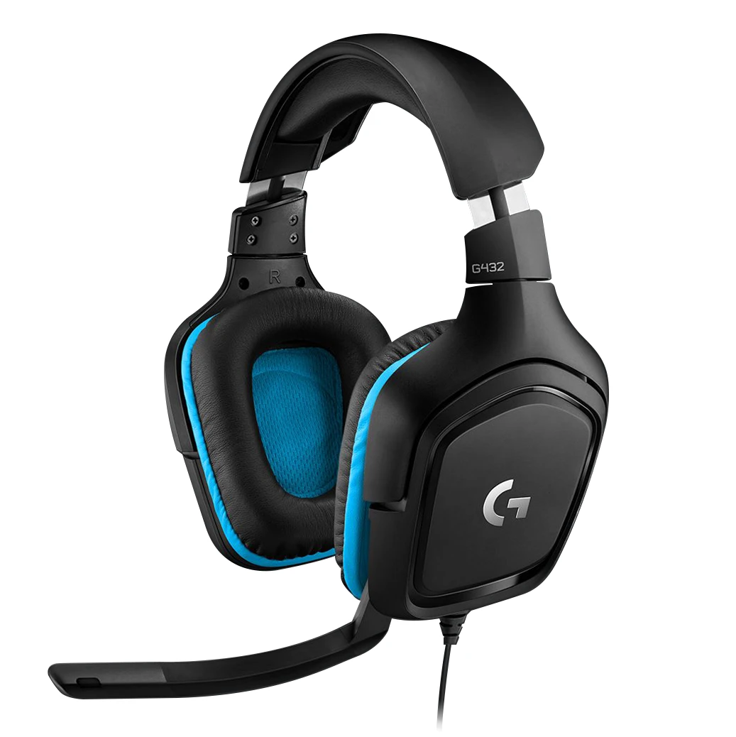 Logitech G432 7.1 Surround Sound ausinės su laidu žaidimams, Juodos