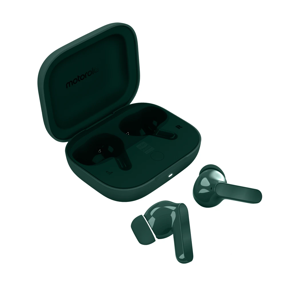 Motorola „Moto Buds Bass“, belaidės stereofoninės ausinės (TWS), skambučiai / muzika, 51 g, ausinės, žalios