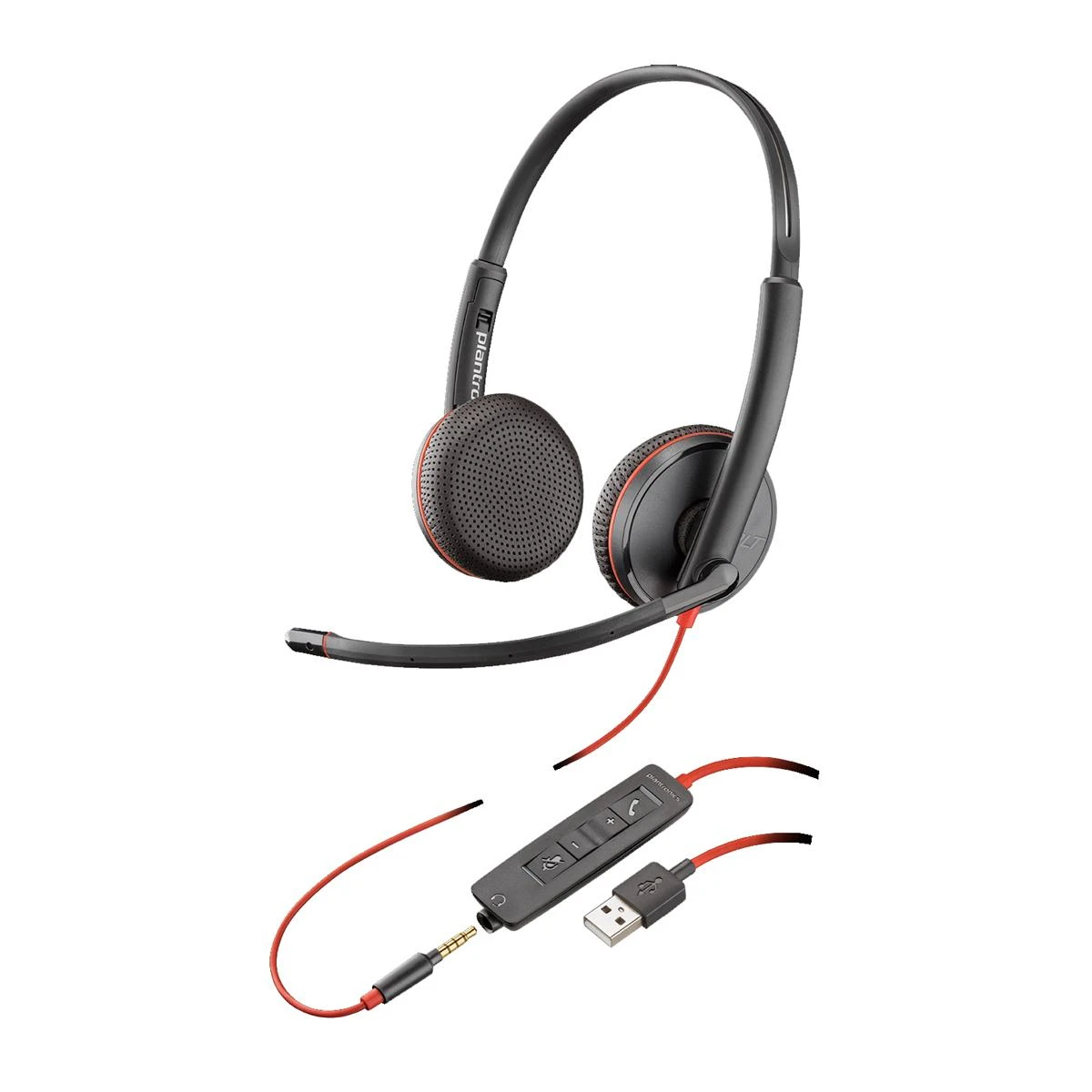 Plantronics Poly BLACKWIRE,C3225 USB-A Poly USB-A Ausinės Su mikrofonu Juodas USB Type-A su laidu