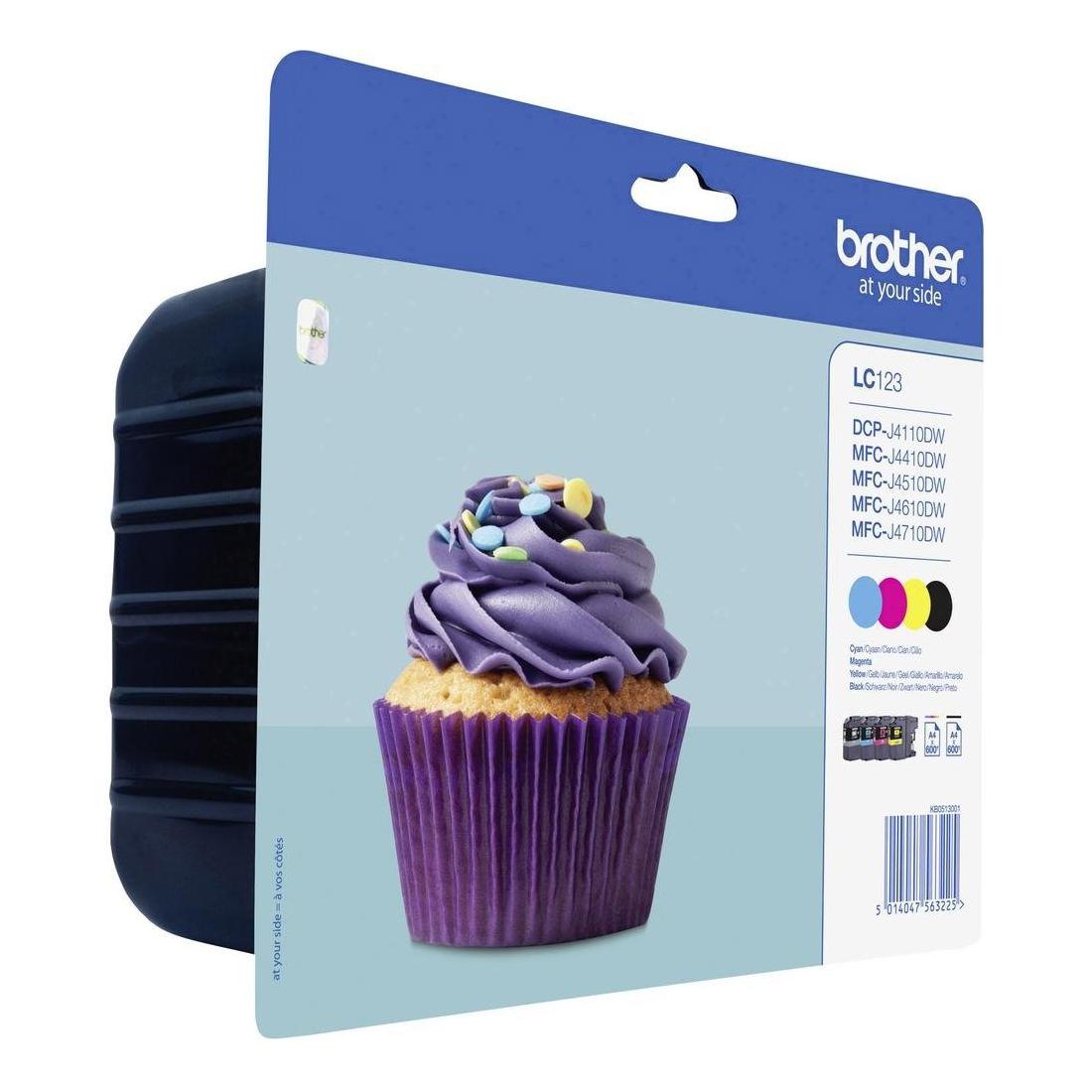 Brother LC-123 | Ink Cartridge | Juodas, Cyan, Magenta, Geltona