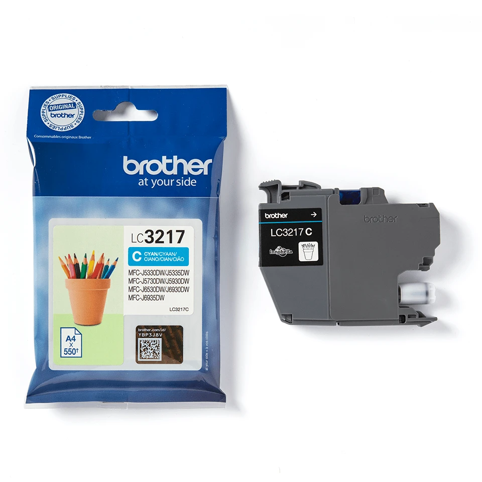 BROTHER LC3217C žydro rašalo kasetė, 550 psl.