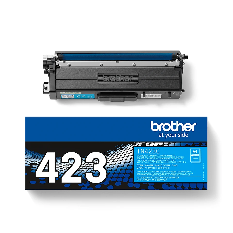 BROTHER TN-423C CYAN HIGH YIELD TONER, 4,000P