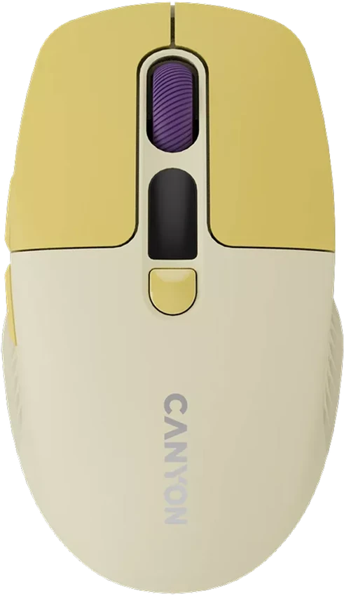 CANYON pelė MW-26 LCD tyli dvigubo režimo belaidė Geltona