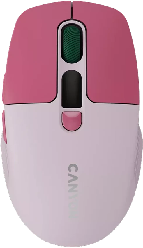 CANYON pelė MW-26 LCD tyli dvigubo režimo belaidė rožinė