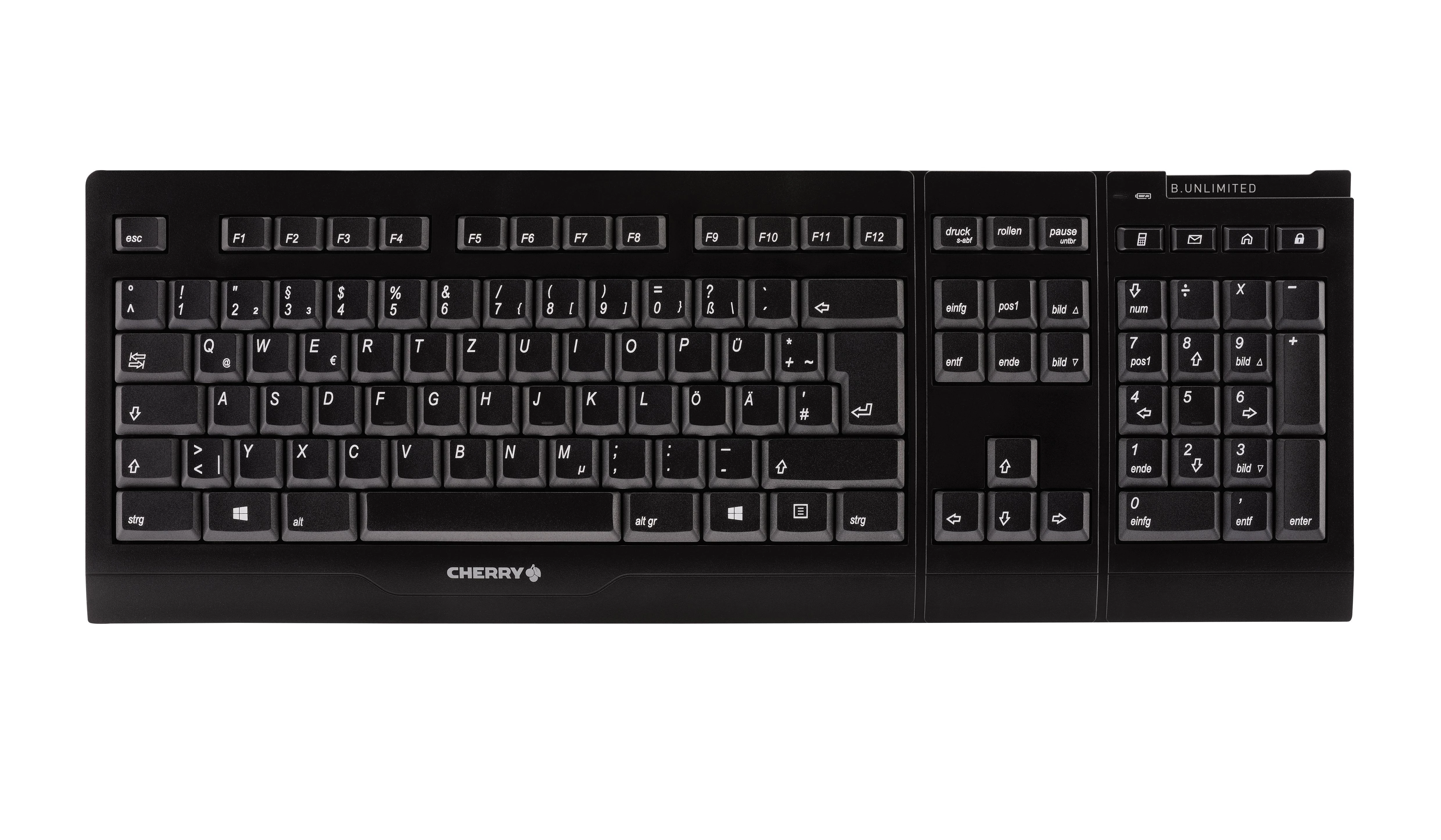 CHERRY B.UNLIMITED 3.0 klaviatūra Radijo dažnio belaidė Vokiečių Juoda