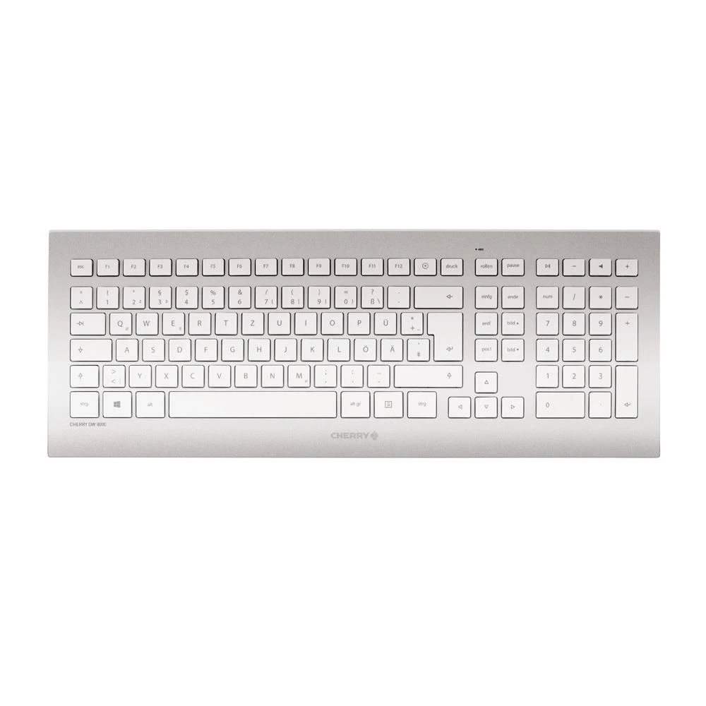 CHERRY DW 8000 klaviatūra Radijo dažnio belaidė QWERTZ Vokiečių Sidabras, Balta