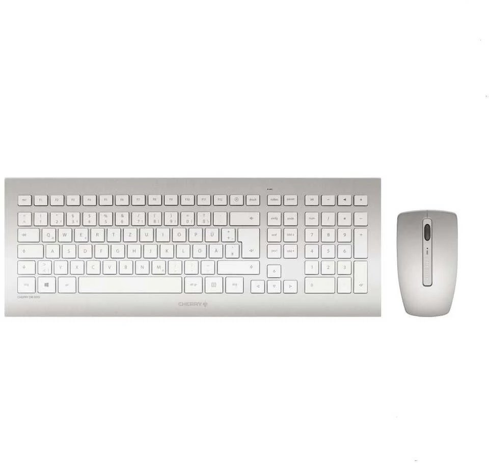 CHERRY DW 8000 klaviatūra Radijo dažnio belaidė QWERTZ Vokiečių Sidabras, Balta