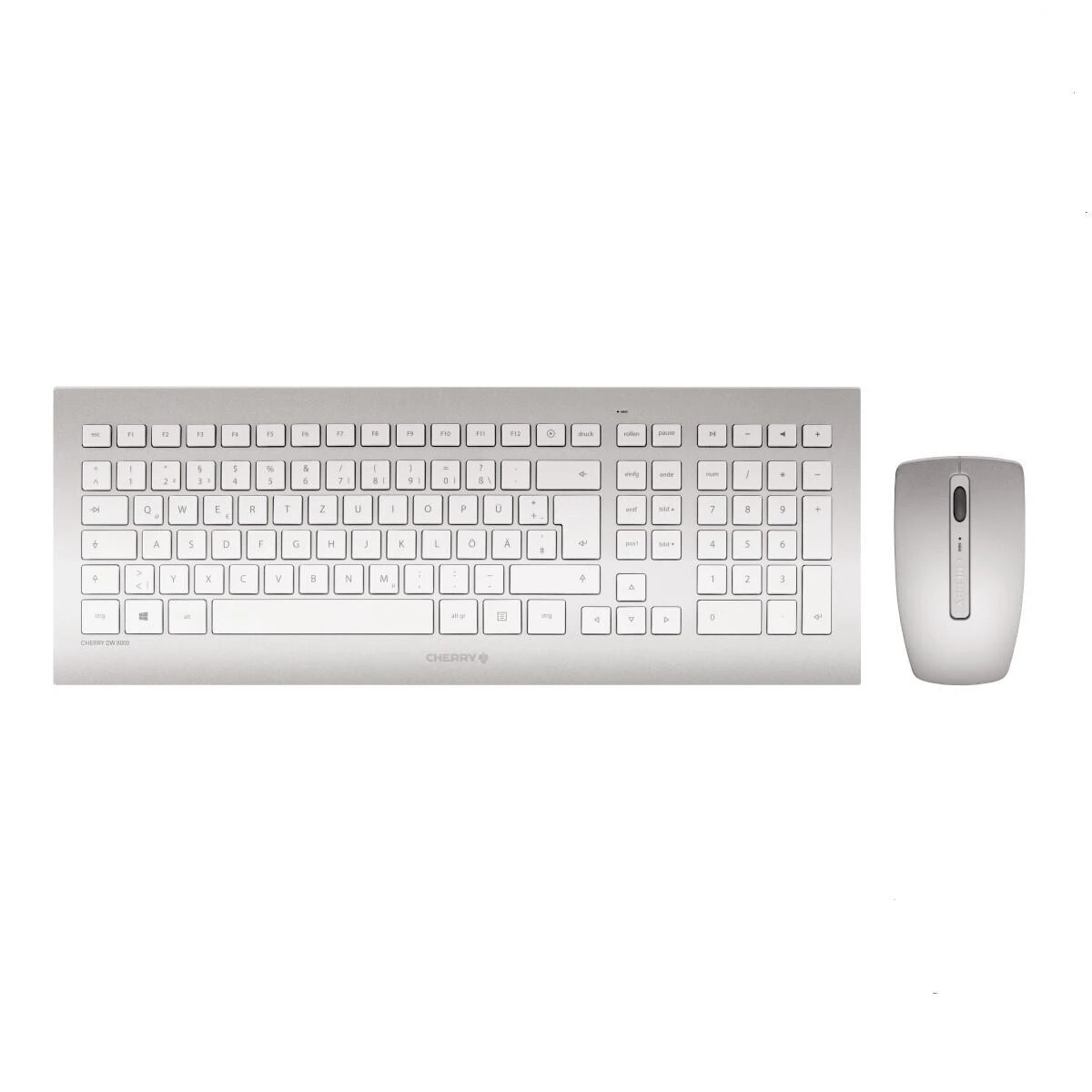 CHERRY DW 8000 klaviatūra Radijo dažnio belaidė QWERTZ Vokiečių Sidabras, Balta