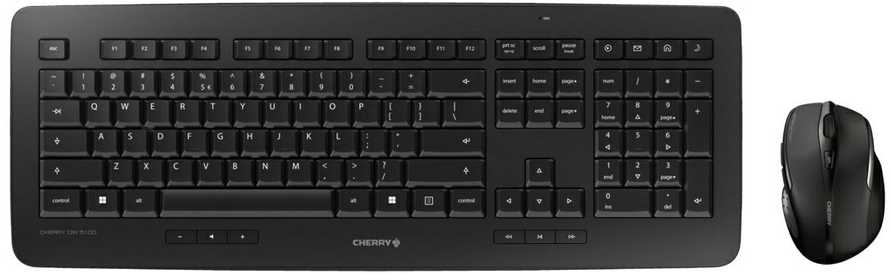 CHERRY DW 5100 klaviatūra Radijo dažnio belaidė Anglų (JAV) Juoda