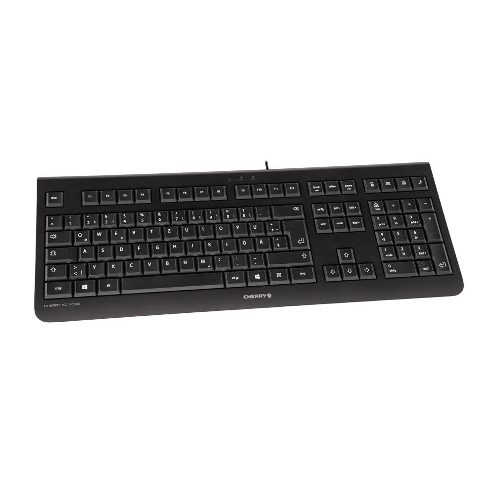 CHERRY KC 1000 klaviatūra USB QWERTZ Vokiečių Juoda