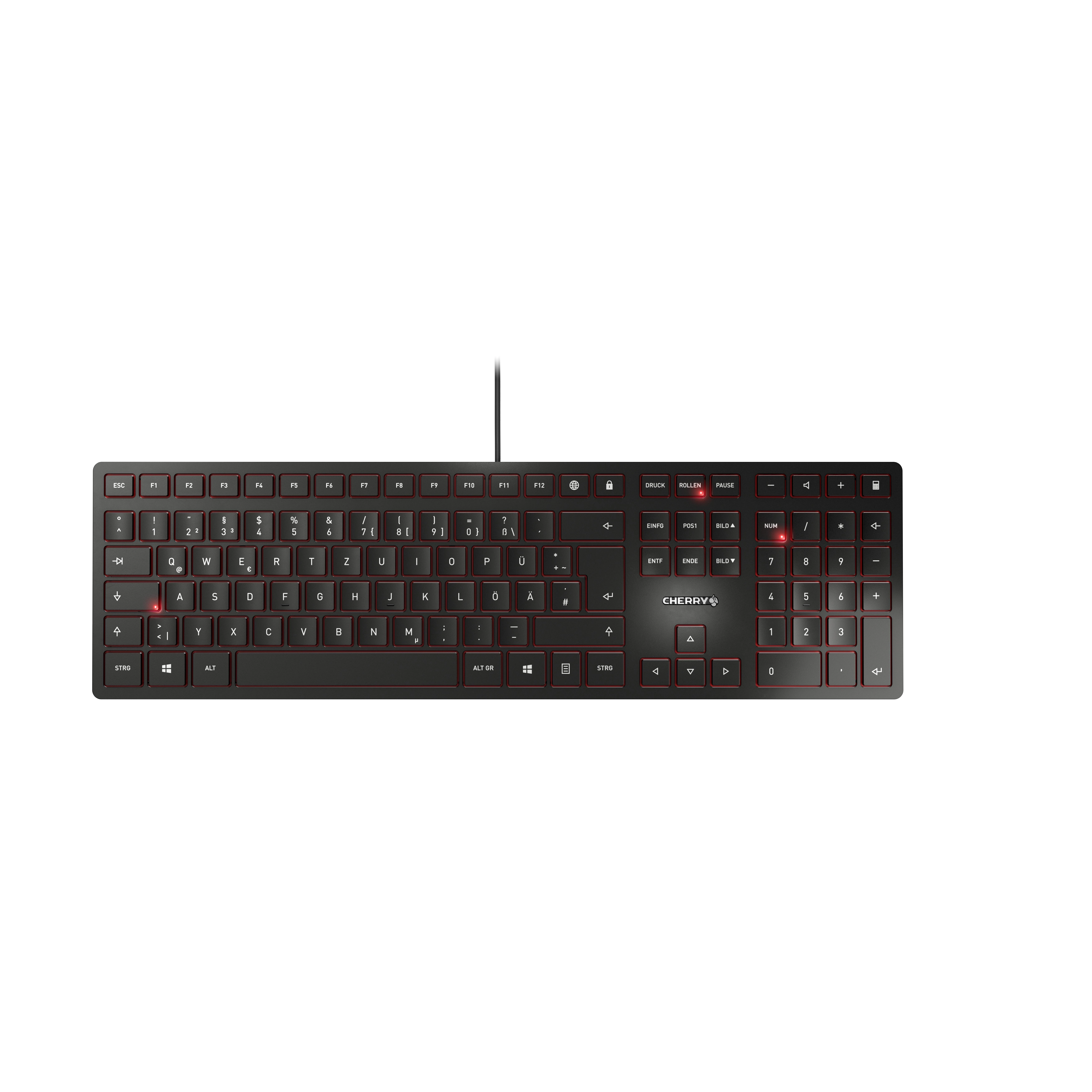 CHERRY KC 6000 Slim klaviatūra USB QWERTZ Vokiečių Juoda