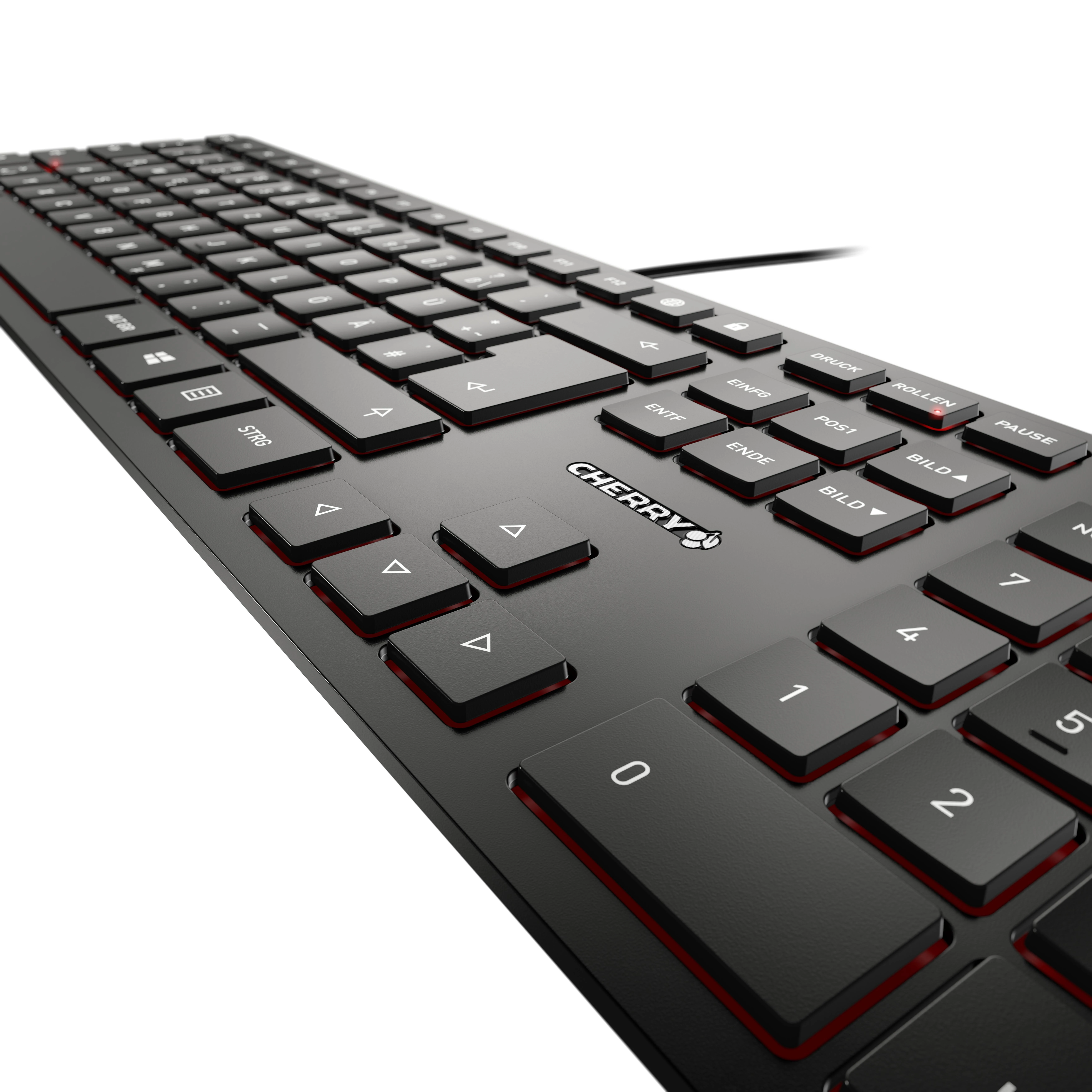 CHERRY KC 6000 Slim klaviatūra USB QWERTZ Vokiečių Juoda