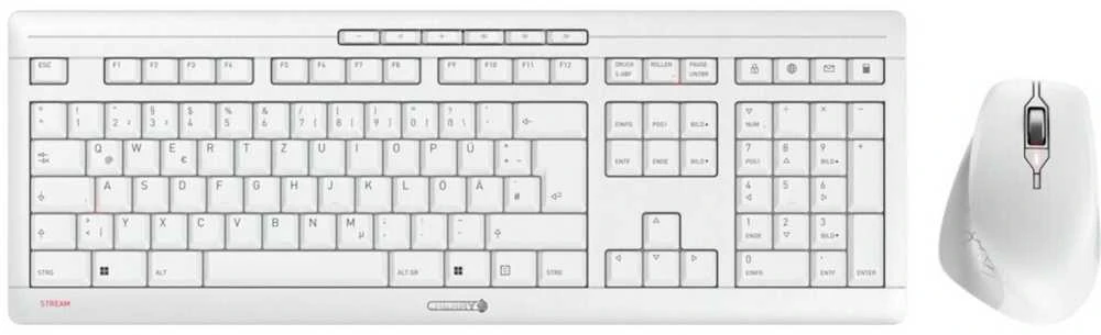 Klaviatūra CHERRY STREAM DESKTOP COMFORT - DE Baltas
