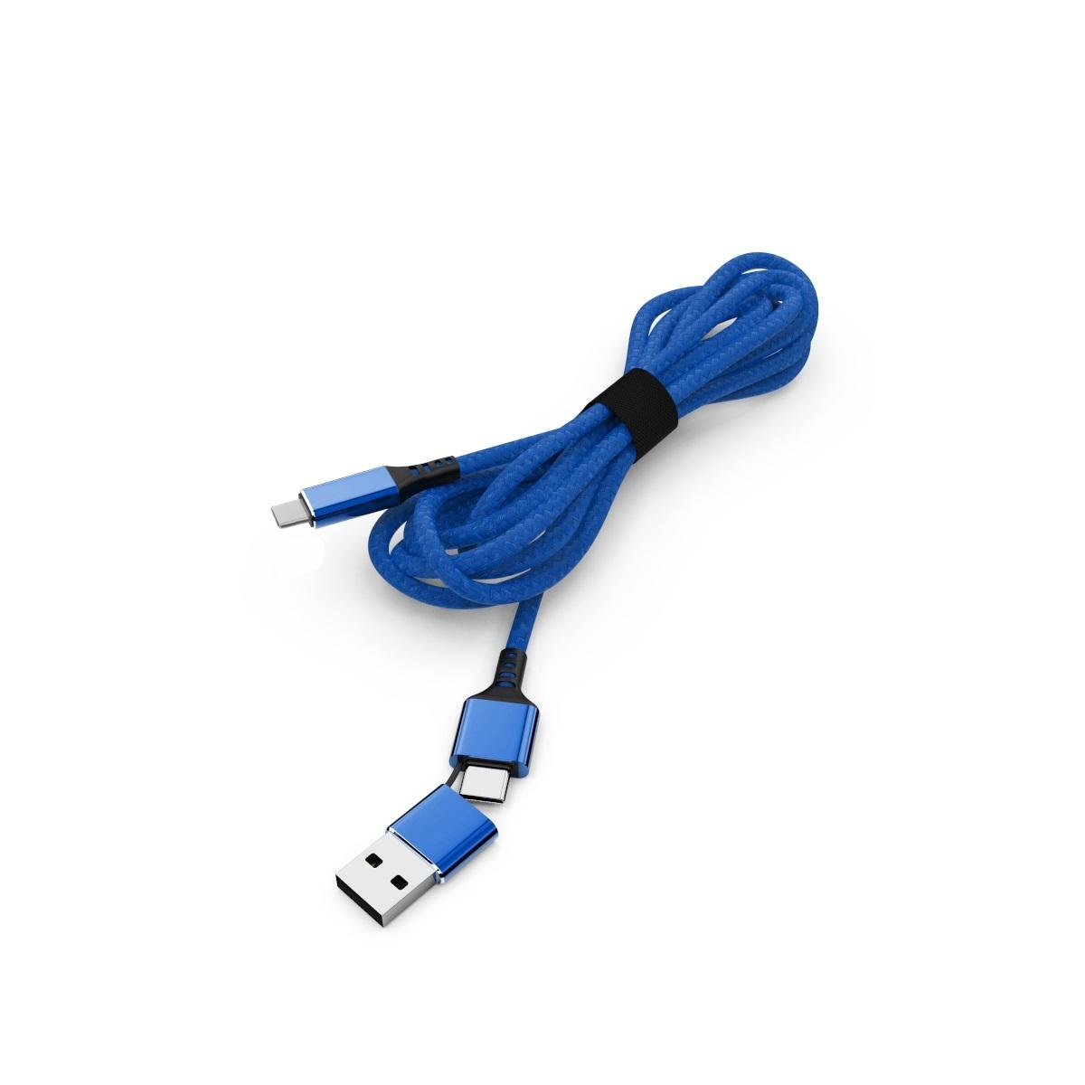 Cololight SMRTER Greitas didelės spartos duomenų kabelis, USB-C/USB-A kombinuotas kištukas, mėlynas