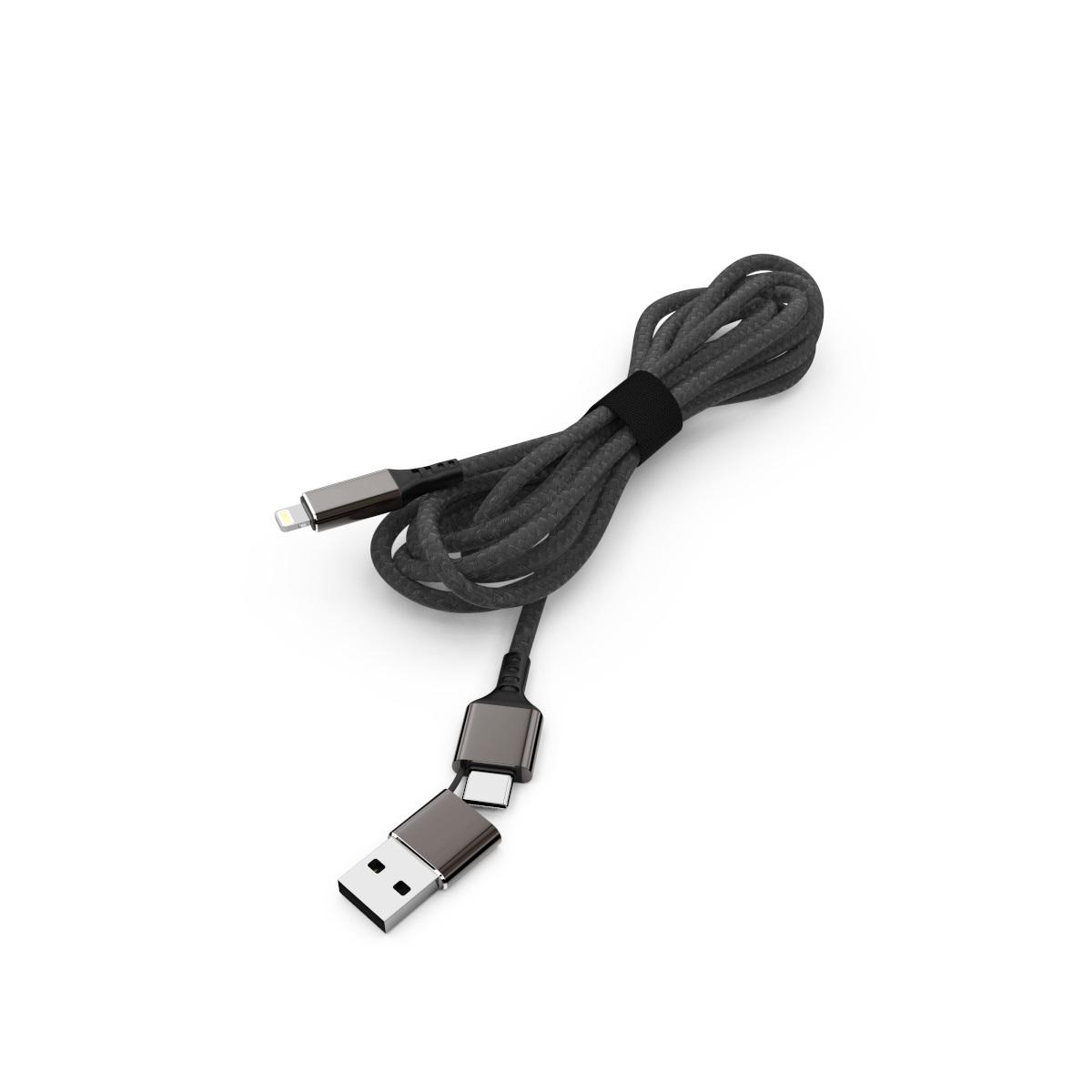Cololight SMRTER Speedy didelės spartos duomenų kabelis, USB-C/USB-A – Lightning, kombinuotas kištukas