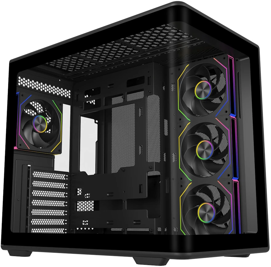 „Cooler Master Elite 600“ korpusas, ATX, permatomas šoninis skydelis, 4 x 120 mm ventiliatoriai, juodas
