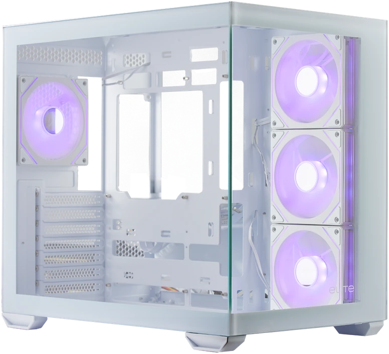 „Cooler Master Elite 681“ korpusas, ATX, permatomas šoninis skydelis, 4x 120 mm ARGB ventiliatoriai, baltas