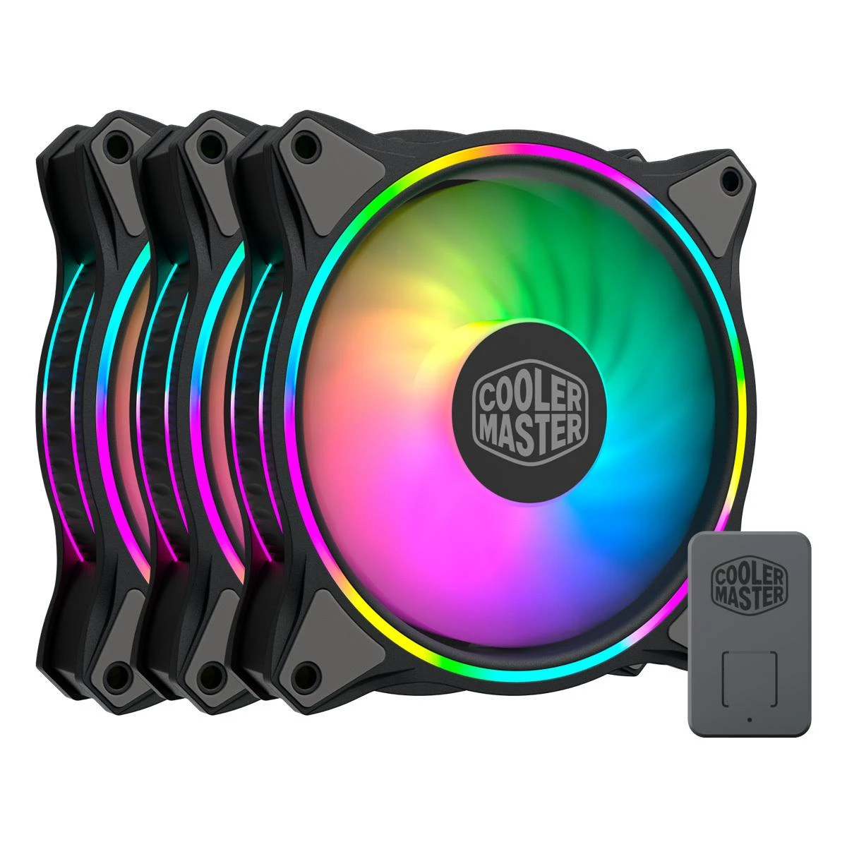 Cooler Master MasterFan MF120 Halo 3in1 Kompiuterio korpusui Ventiliatorius 12 cm Juoda, Pilka