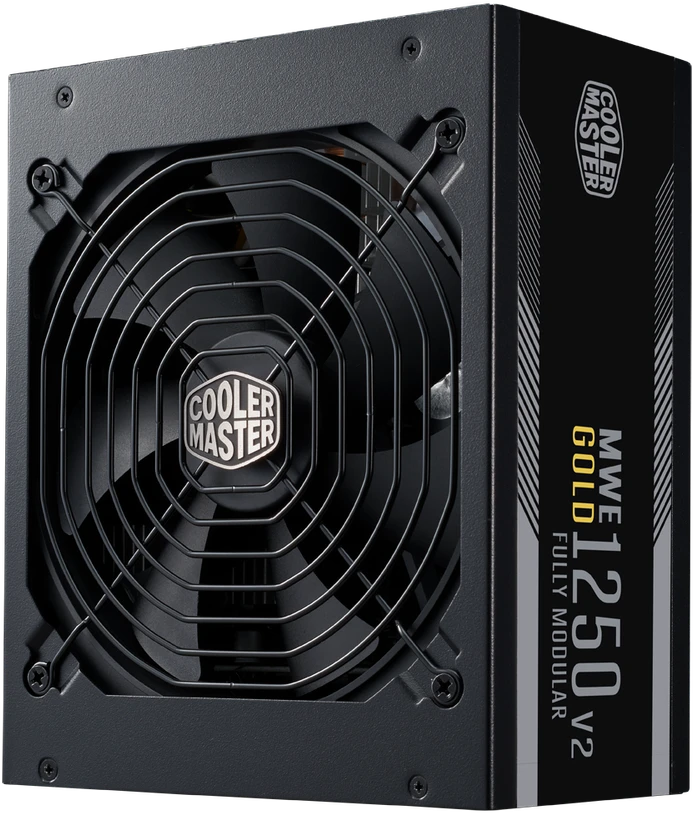„Cooler Master MWE V2“, 80 PLUS auksinis maitinimo šaltinis, modulinis, PCIe 5.1 - 1.250 W, juodas