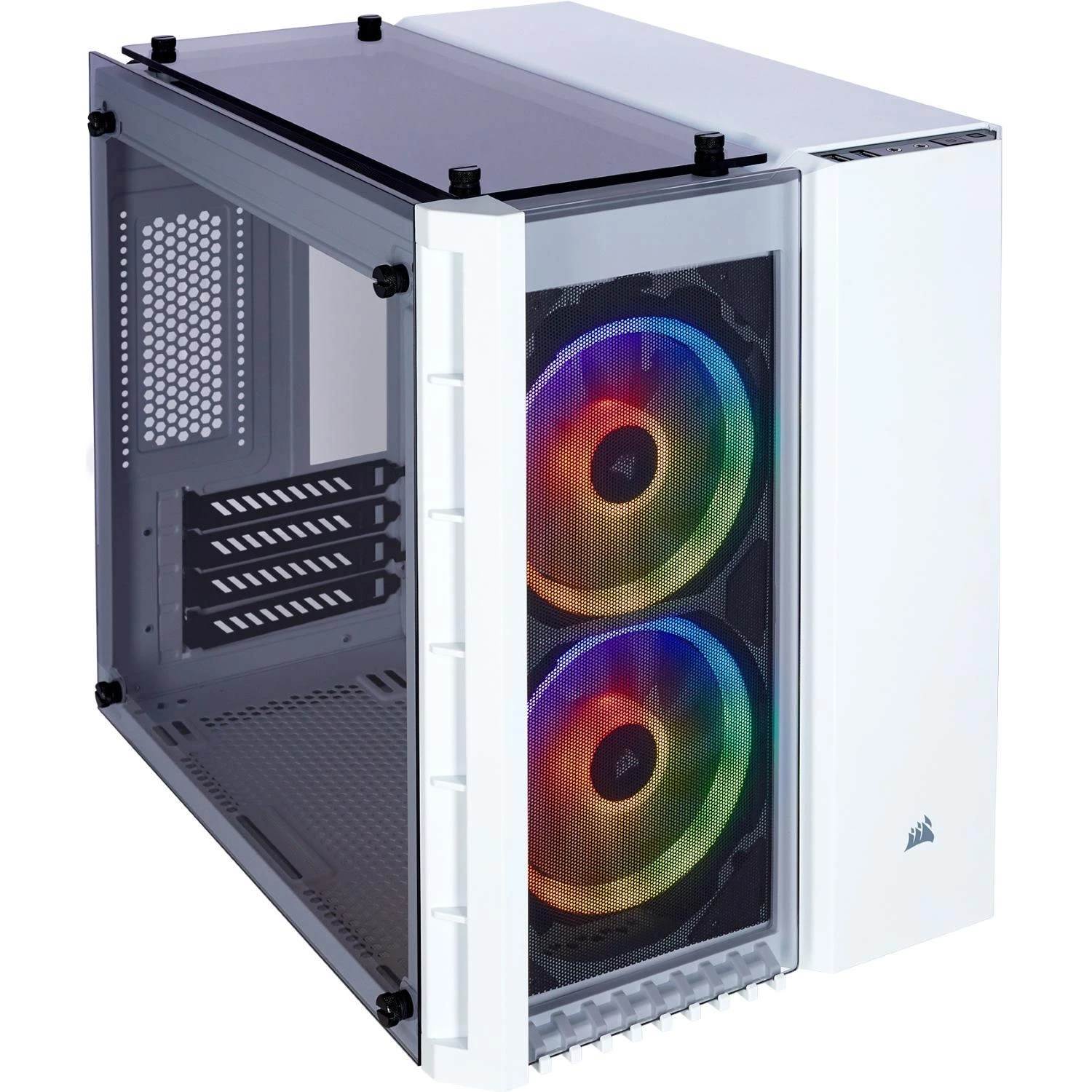 PC korpusas Corsair Crystal 280X RGB Micro-ATX, Baltas
