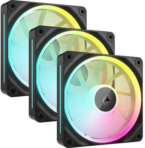 Corsair iCUE Link LX120 RGB, PWM korpuso ventiliatorius, 3er Pack – 120mm, juodos spalvos