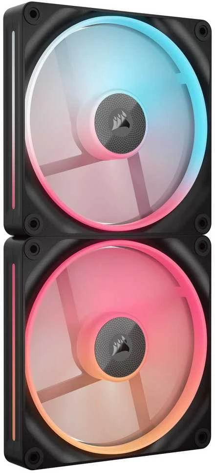 Corsair iCUE Link LX140-R RGB korpuso ventiliatorius, PWM – 2er-Pack, 140mm, juodos spalvos