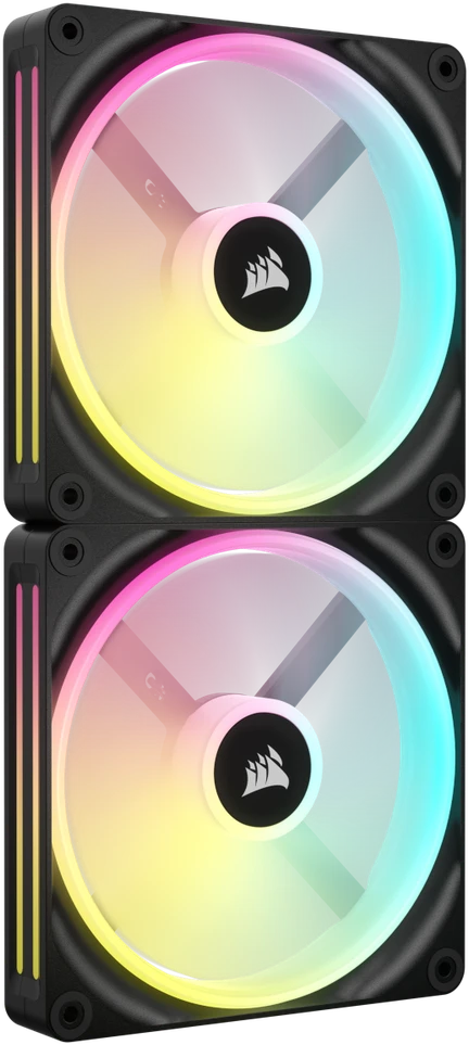 Corsair iCUE LINK QX140 RGB Series, PWM korpuso ventiliatorius, 2er Pack su RGB valdikliu- 140mm, juodos spalvos, Starter Kit