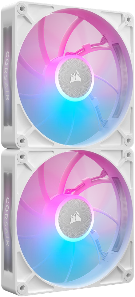 CORSAIR iCUE LINK RX140 MAX RGB PWM ventiliatorius – 2 vnt., 140 mm, Baltas