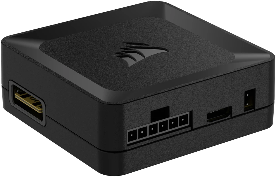 CORSAIR iCUE LINK System Hub automatically detects, synchronizes, and manages all your system cooling and RGB lighting by linking up to 14 devices, significantly reducing cabling complexity.