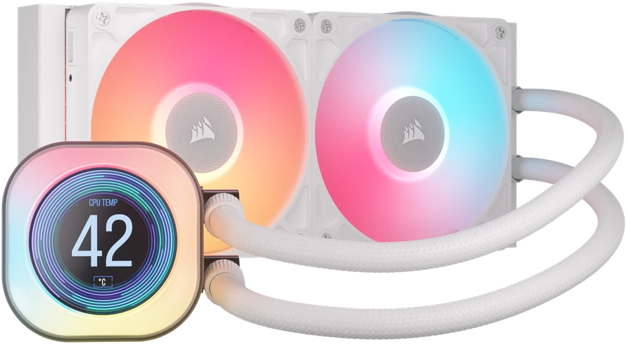 Corsair iCUE LINK Titan 240 RX LCD RGB CW-9061022-WW Baltas