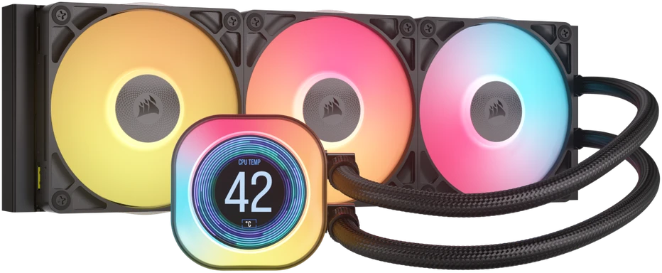 Corsair iCUE LINK TITAN 360 RX LCD Processor Oro vėsintuvas 12 cm Juodas 1 pc(s)