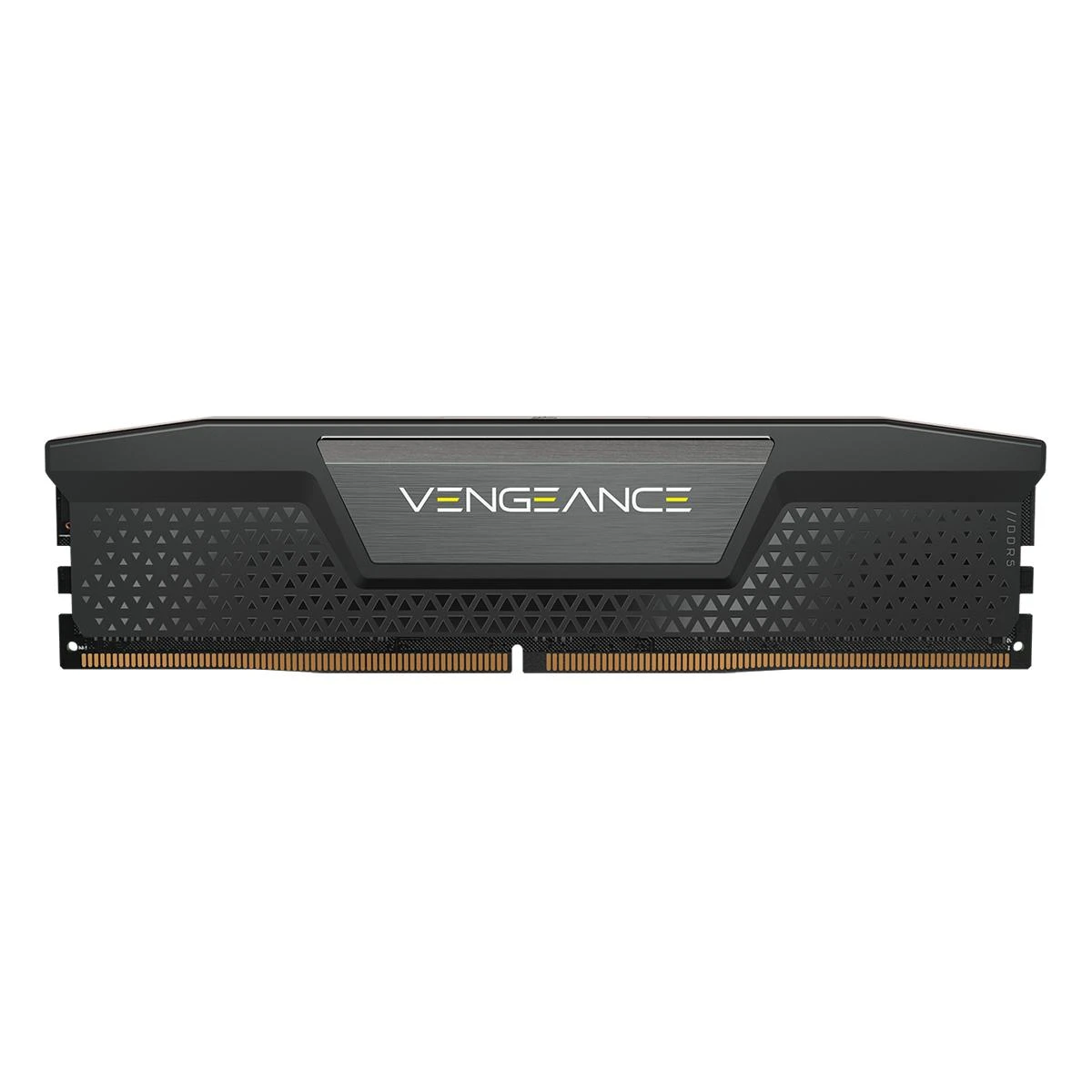 Juodas Corsair Vengeance DDR5 atminties modulis iš priekio