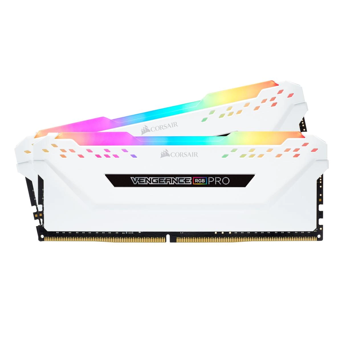 RAM Corsair DIMM 32 GB DDR4-2666 (2x 16 GB) Dual-Kit, memory - baltas, CMW32GX4M2A2666C16W, Vengeance RGB PRO, INTEL XMP