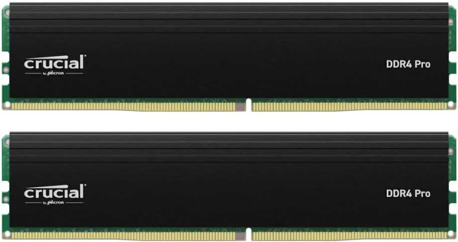 RAM „Crucial Pro“ 64 GB rinkinys (2 x 32 GB) DDR4-3200 UDIMM CL22 (16 Gbit), EAN: 649528937797