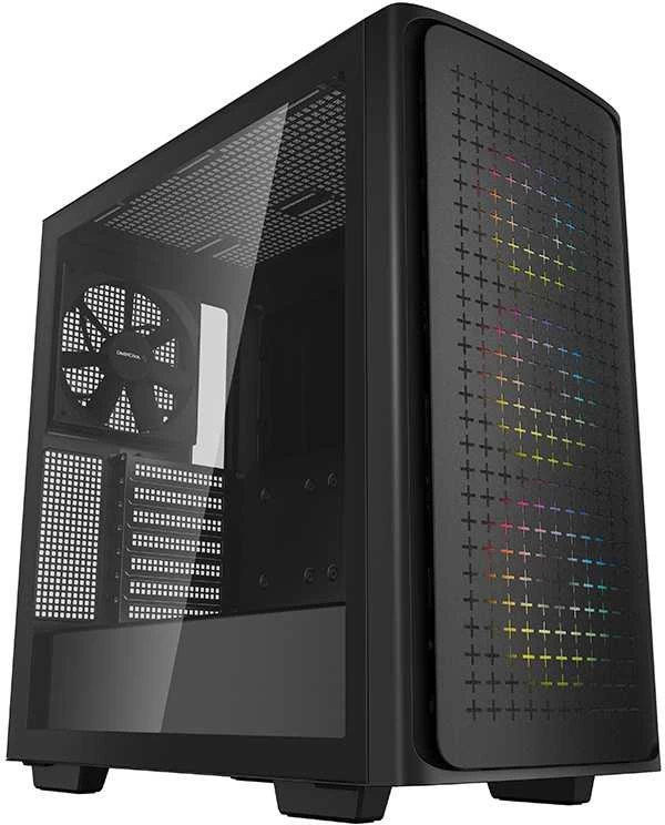 Kompiuterio Korpusas - DeepCool CH560 Midi Tower su Grūdintu Stiklu ir Multi-Spalviniu Apšvietimu Juodas