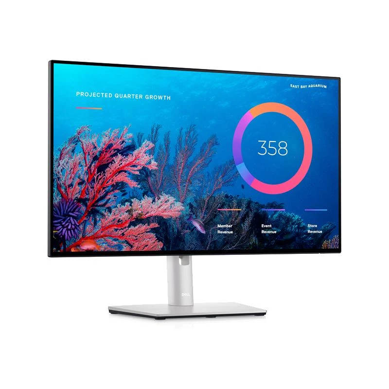 Monitorius Dell LCD U2422HE 23.8 ", IPS, FHD, 1920 x 1080, 16:9, 5 ms, 250 cd/m², Sidabrinis, HDMI jungtys