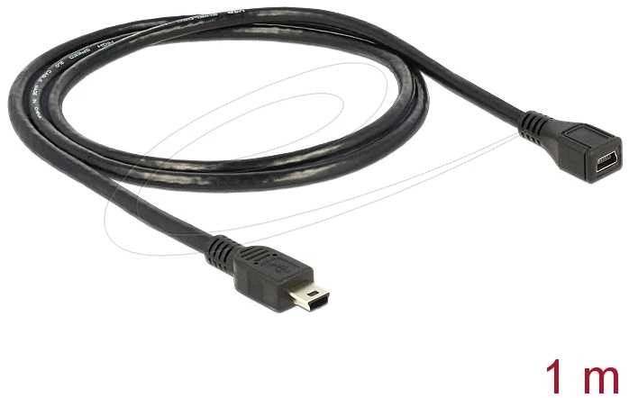 Kabelis USB Delock USB-A - miniUSB 1 m Juodas (82667)