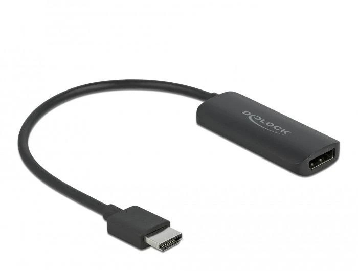 Adapteris HDMI kištukas ir Displayport lizdas microUSB maitinimo blokas 4K 60Hz Delock 24cm